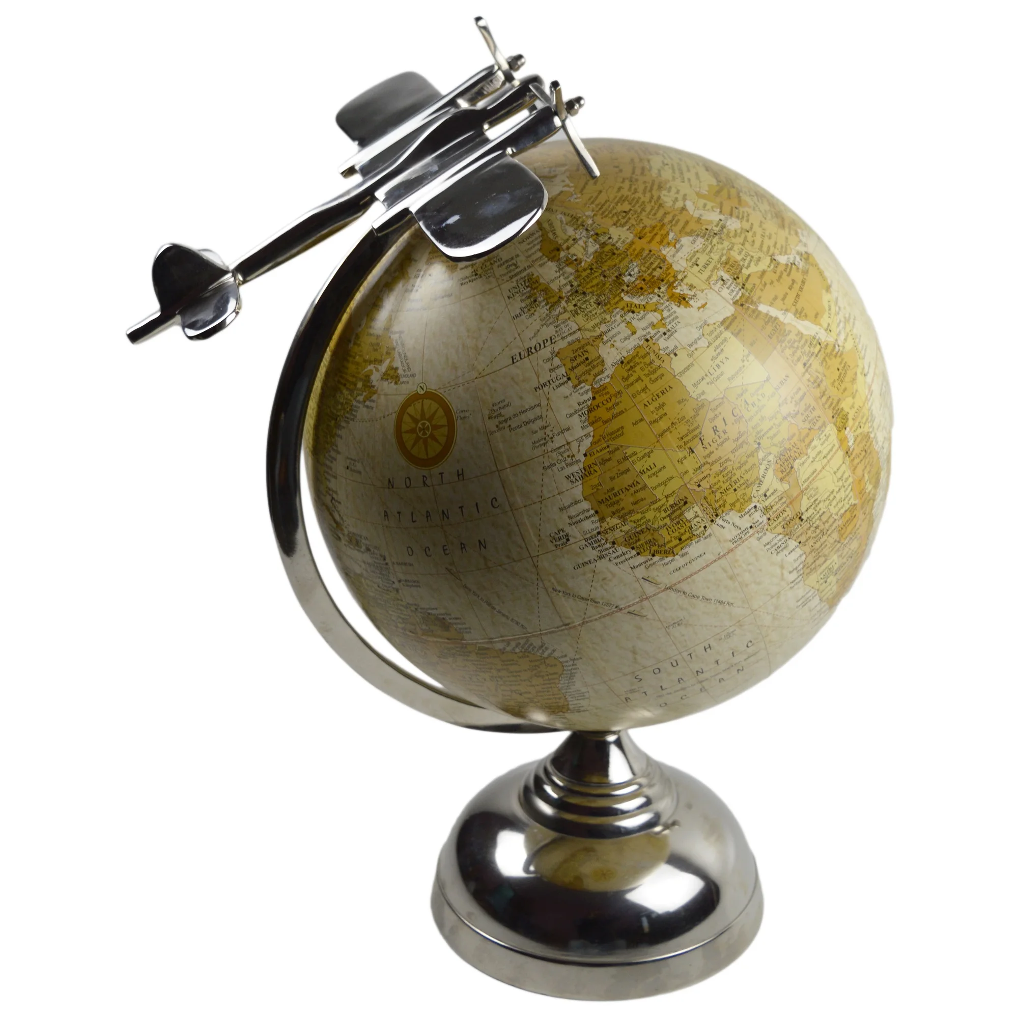 Wooden base Desk Globe Wooden Stand Design 42cm Globe Polished Finishing World Map Globe For Education