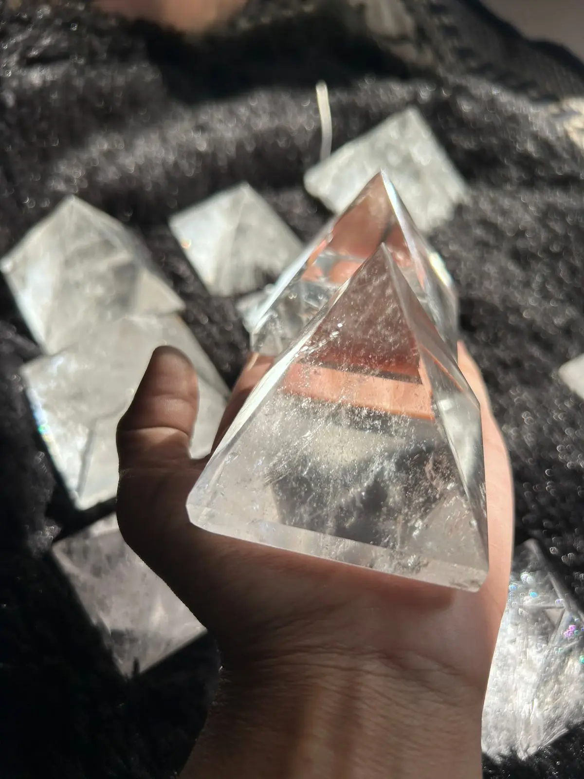 High Quality Clear Quartz Crystal Pyramid for healing and Grid and Vastu Correction REIKI CRYSTAL PRODUCTS Clear Quartz Pyramid