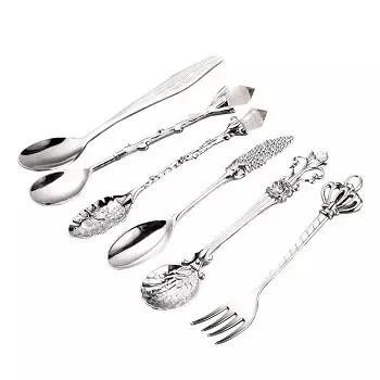 Metal Cutlery Set indian Top Selling 24pcs Stainless Steel Knife Fork Spoon Luxury Gold Silver Colorful Cutlery Set With Stand P