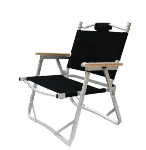 Outdoor Furniture Kermit Chair  Wood Grain Aluminum Portable Folding Camping Chair