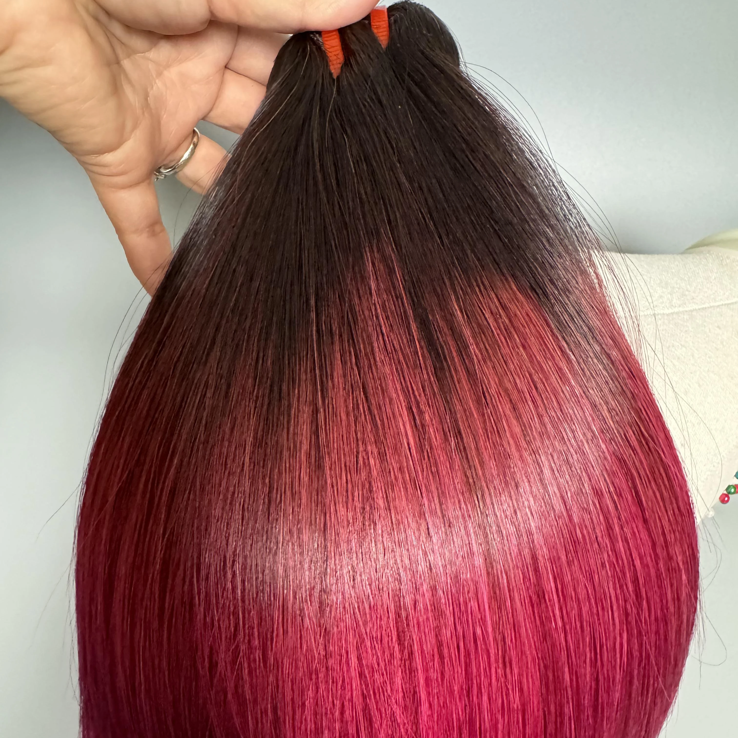 Wholesale Cheap Hair Ombre Long Weft Hair Straight Bundle Extension 100% Human Hair