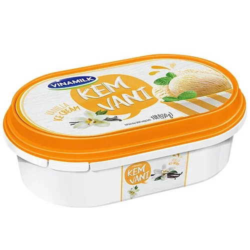 Vinamilk Brand - Vanilla Flavor - Delicious Taste Ice Cream - Wholesale Packing 1 Litre Per Box X 6 Boxes Per Carton HACCP HALAL