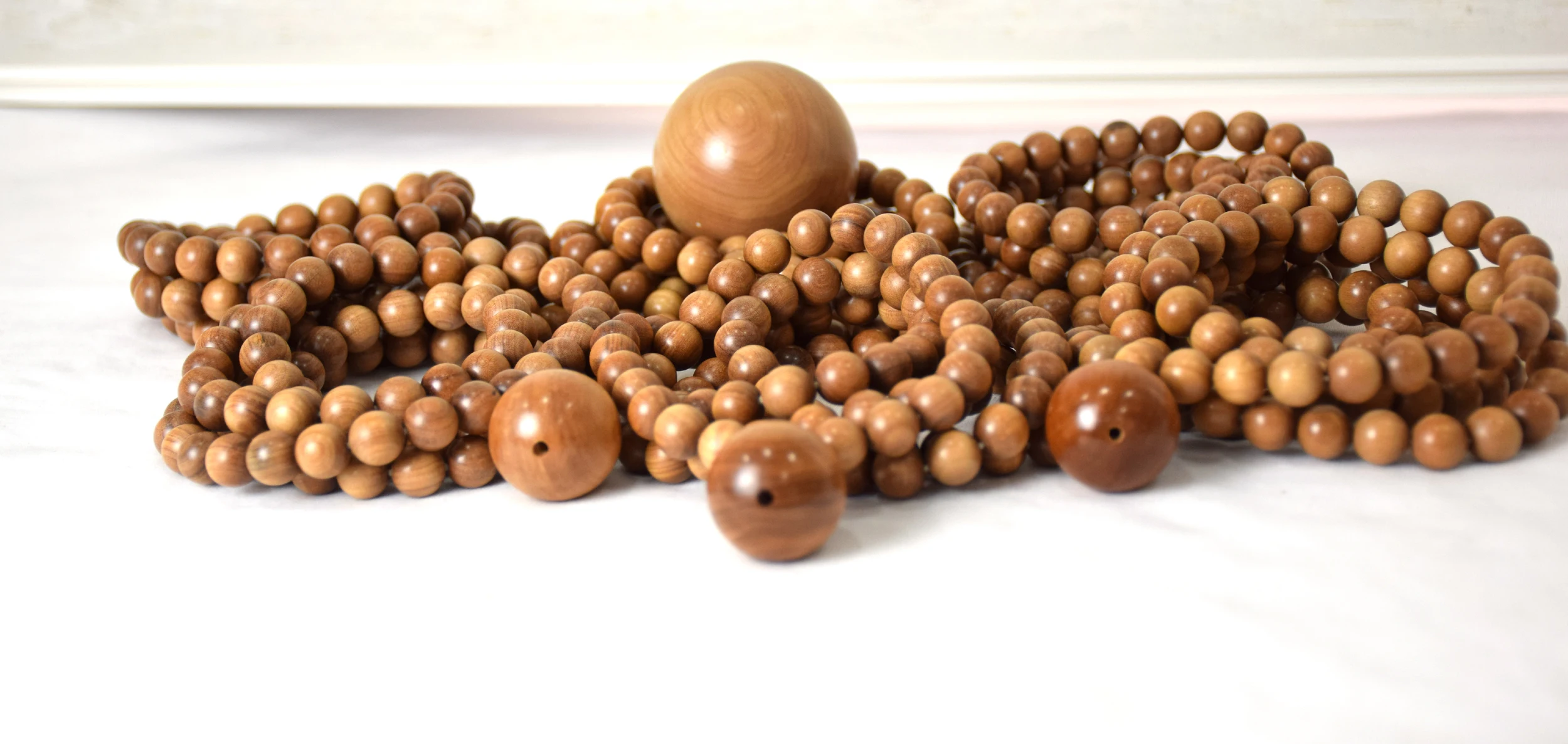 6mm light color natural Indian sandalwood carving sandalwood beads sandalwood prayer beads
