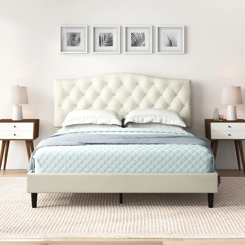 Modern Bedroom Set Headboard Bed Platform Twin Full Queen California King Size Upholstered Bed