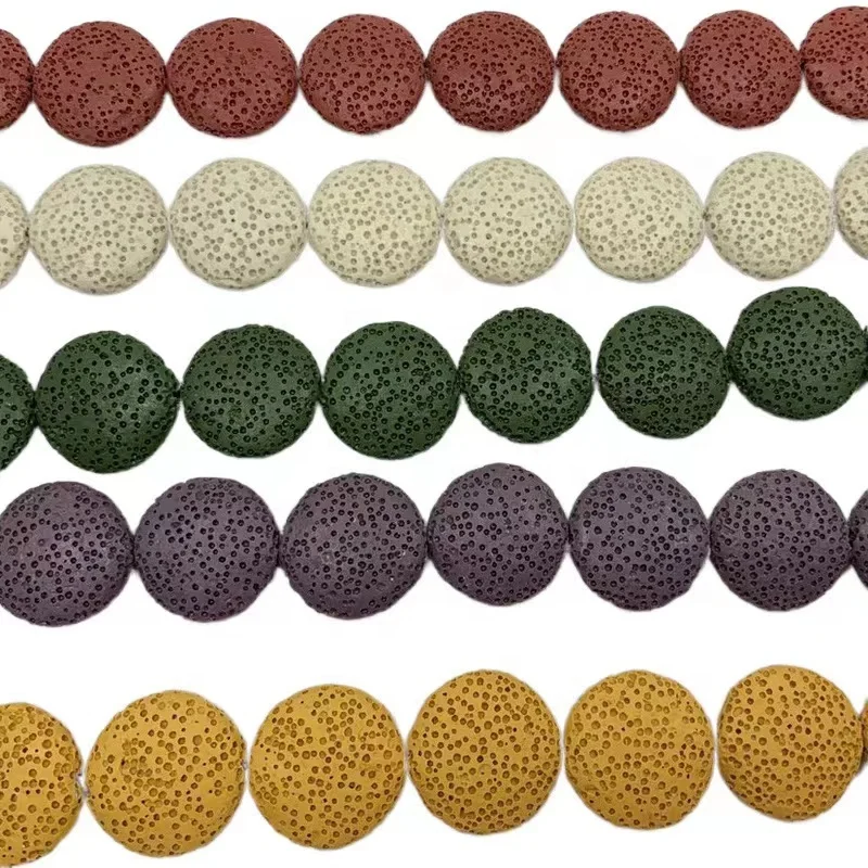 Red Lava stone Disc Lava stone Round Flat Disc Coin beads Disc Lava beads