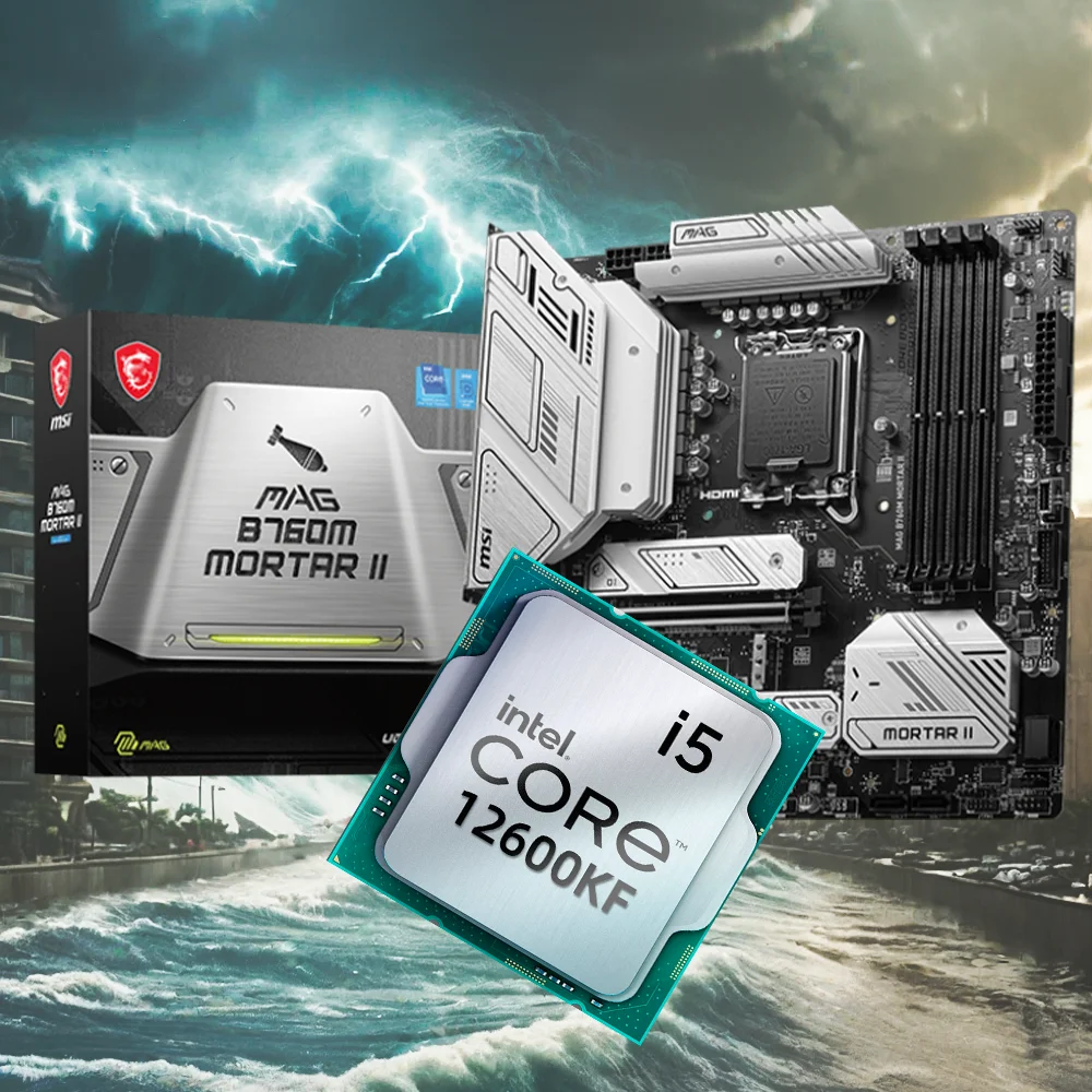 MSI MAG B760M MORTAR II M-ATX (LGA1700) with Intel Core I5 12600KF 10 core 16 thread Motherboard cpu bundle