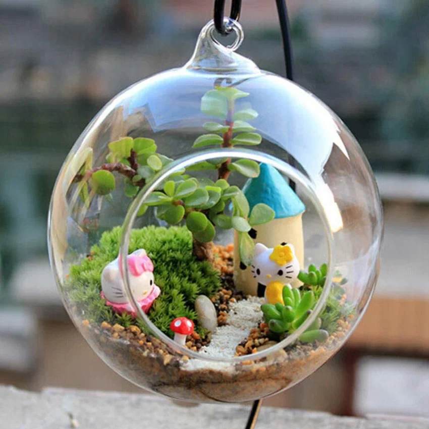 Industrial Design Simple Square Glass Vase Hydroponic Indoor Succulent Green Plant Pot Home Use Planting Basin