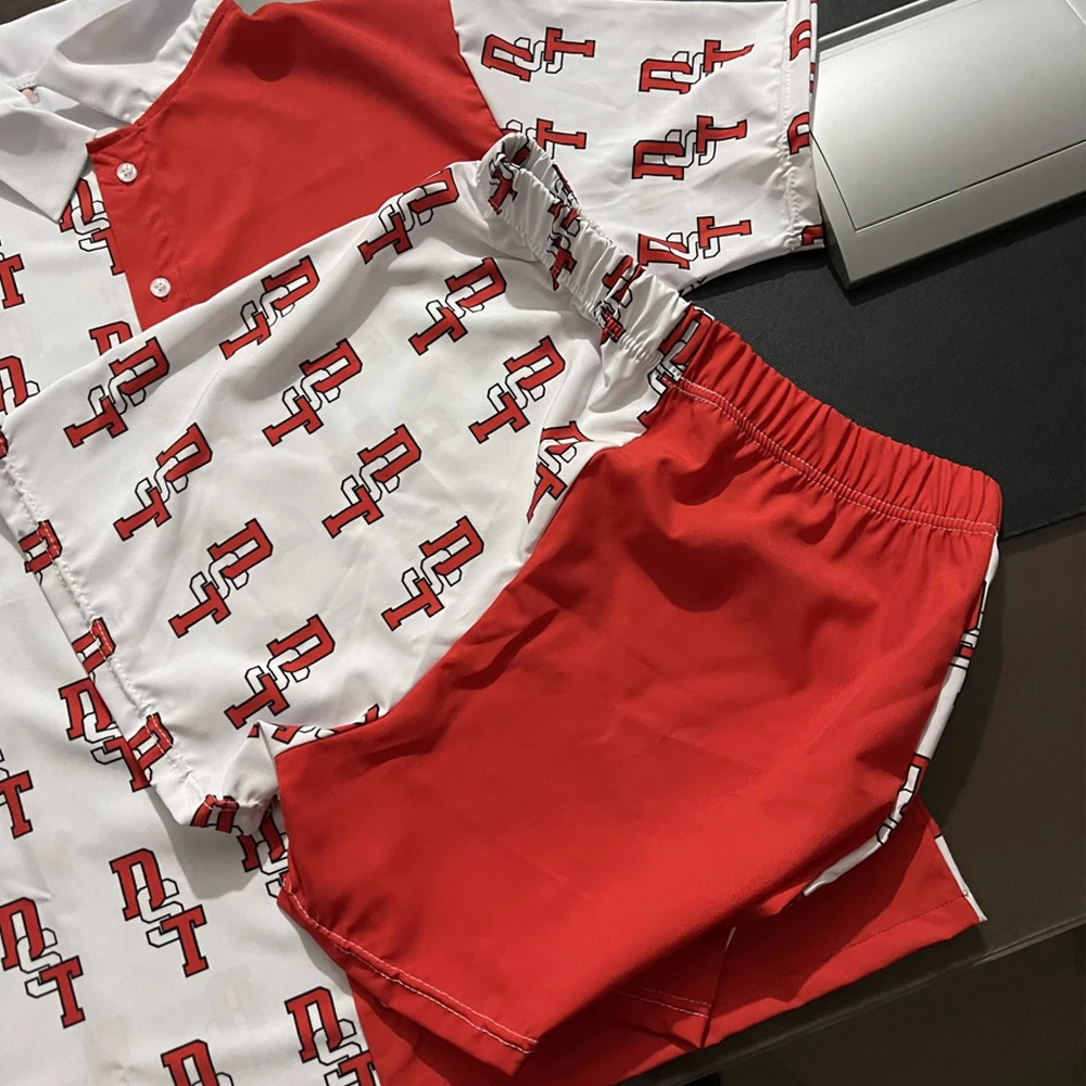 Zeta Phi Beta Sorority Letters Button Down & Shorts Set