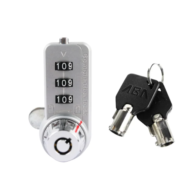 Keyless 3-Digit Combination Locker Lock for All Types Zinc Alloy Cylinder for Outdoor Cabinets and Gym Furniture Use
