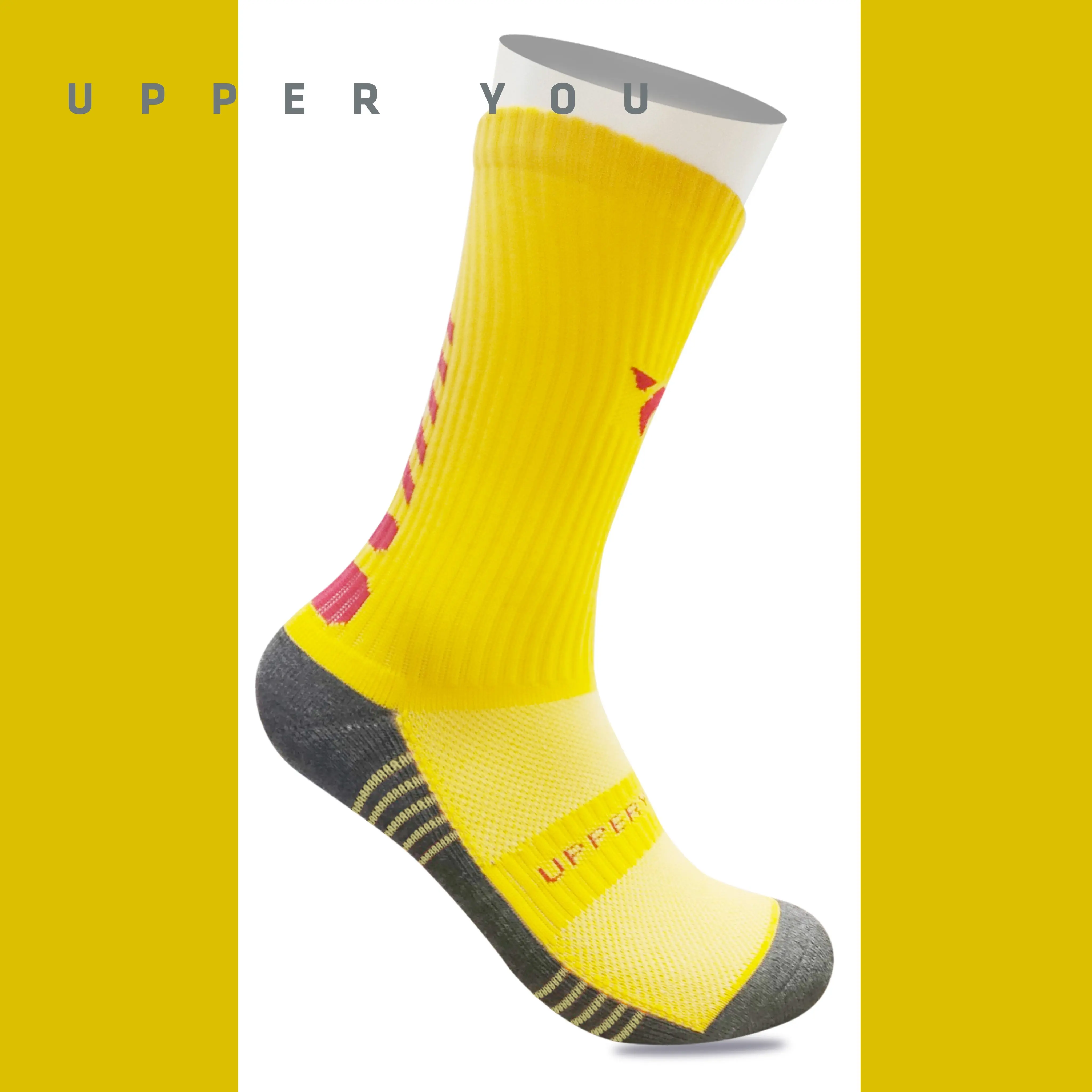 Fashion Sport Men Anti Slip Tube Trampoline Socks Soccer Football Sports Grip Socks