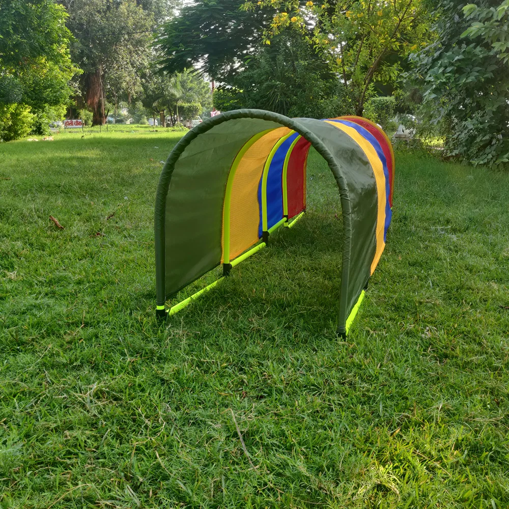 Indian Supplier of Heavy Mesh and fabric folding play U shape tunnel for kids playing park fun tunnel