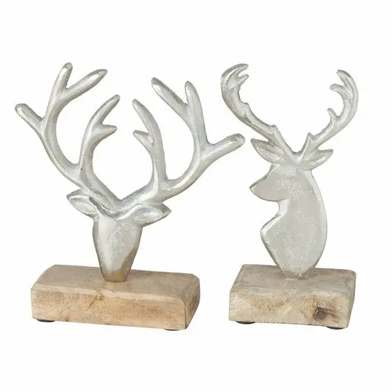 Metal Animal Figurine Reindeer Christmas Decorative Ornament Shelf & Table Decor High Quality Material Used Factory Price