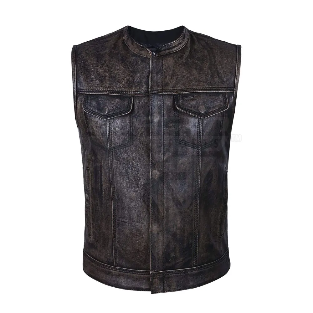 Lightweight Comfortable Leather Vest For Men Latest Design Leather Vest Top Sale Men Leather Vest