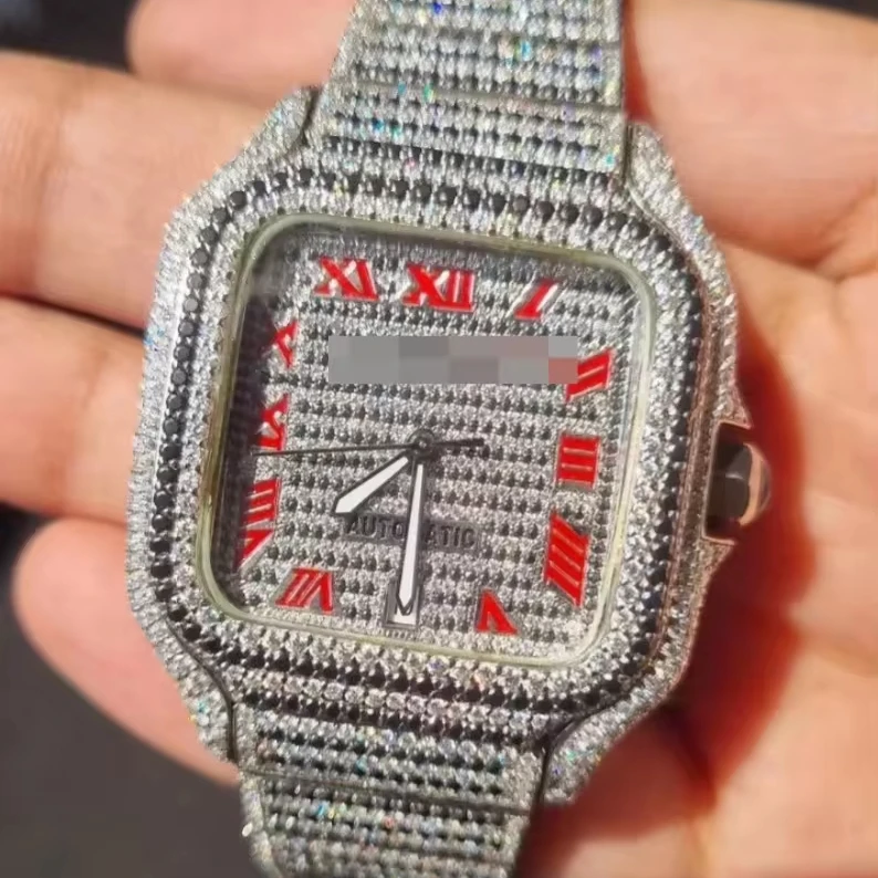 Iced Out Quartz Moissanite Diamond Automatic Moissanite wrist Watch for men & women Gift For Her