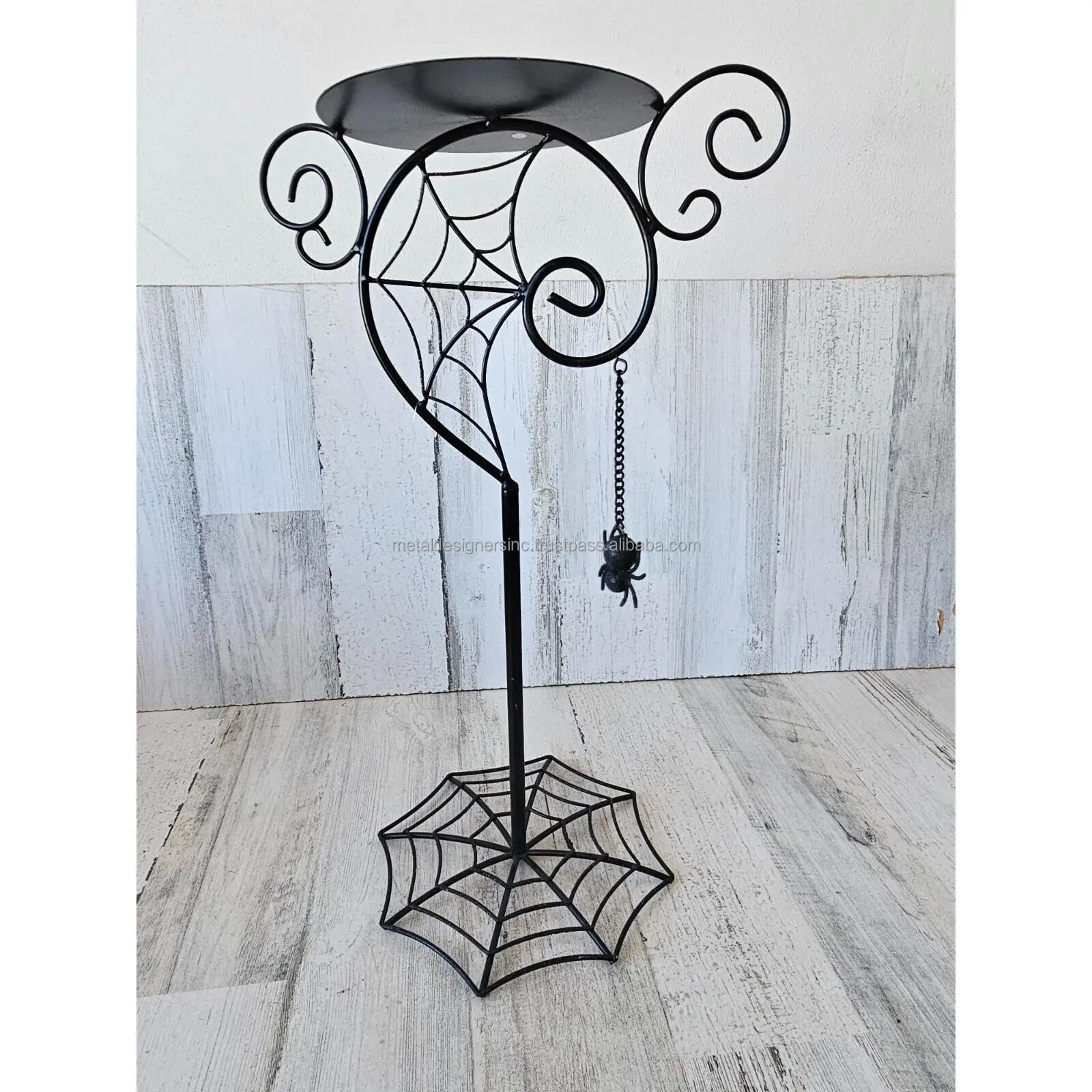 Large spider candle holder Halloween prop decor glitter black unique Home decor