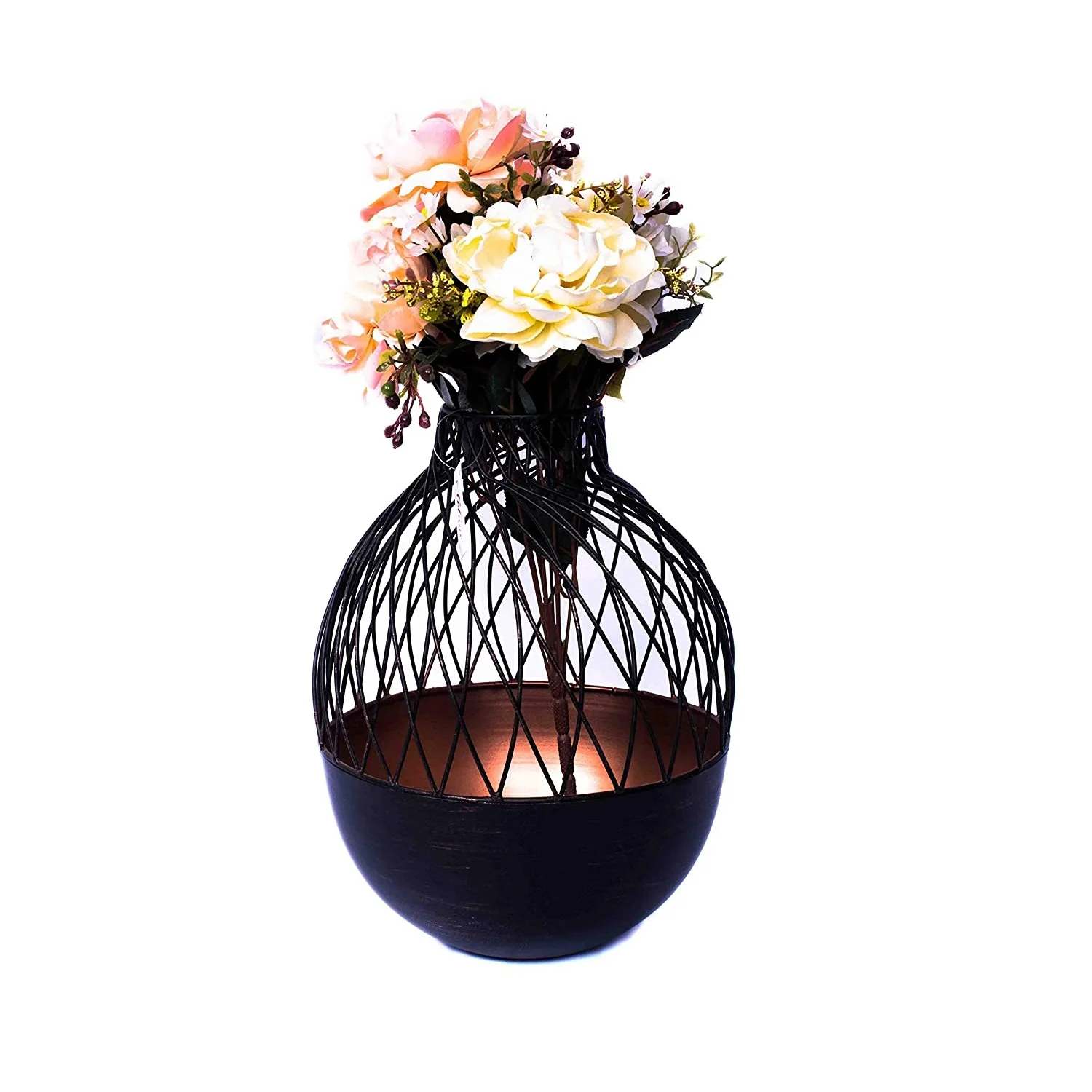 Handmade Decorative Flower Vase for Living Room Home Decor Metal Vessel Standard Metal Floor Vases At Affordable Price