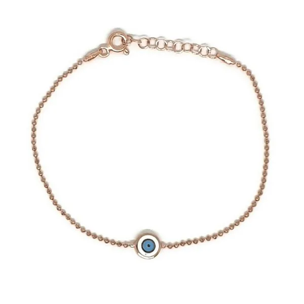 925 STERLING SILVER CHAIN BRACELET TURKISH EVIL EYE ENAMEL  CHAIN BRACELET SILVER GOLD ROSE GOLD PLATED