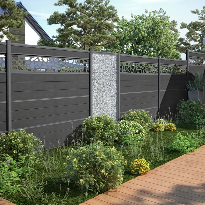 UV Resistance Garden WPC Fencing Screen Outdoor Wood Grain Privacy Fence Panels Yard Plastic Composite