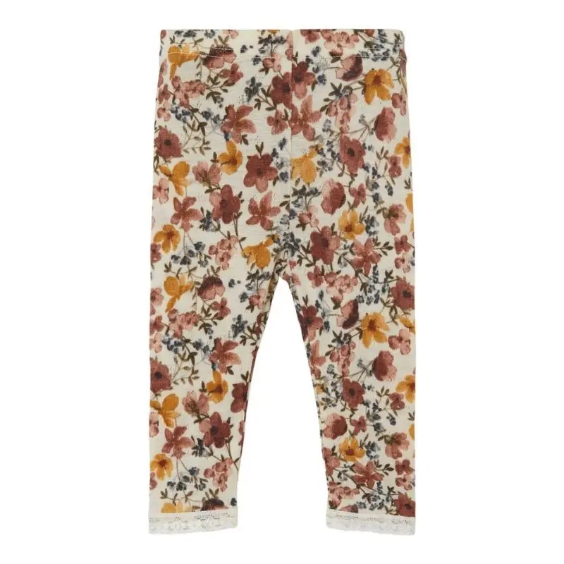 Hot Sale Children Clothing Merino Wool Baby Leggings Pants Flower Printing Baby Pants