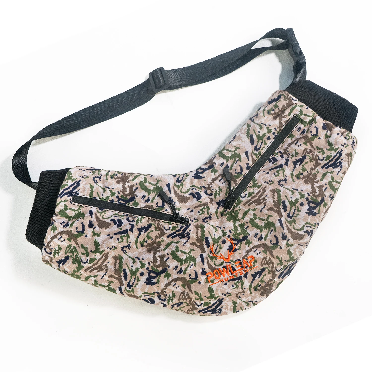 Adjustable webbed waist belt fleece lining unique design outdoor hunting hiking hand muff keep hand warmer