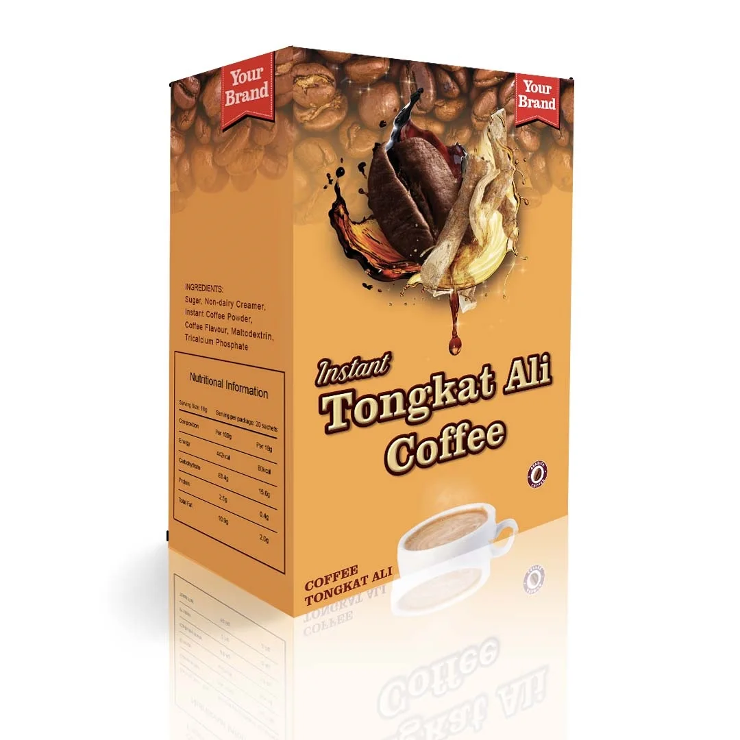 OEM ODM Instant Tongkat Ali Coffee Sachet Perfect for Libido and Slimming Made in Malaysia Halal GMP Manufacturer Export