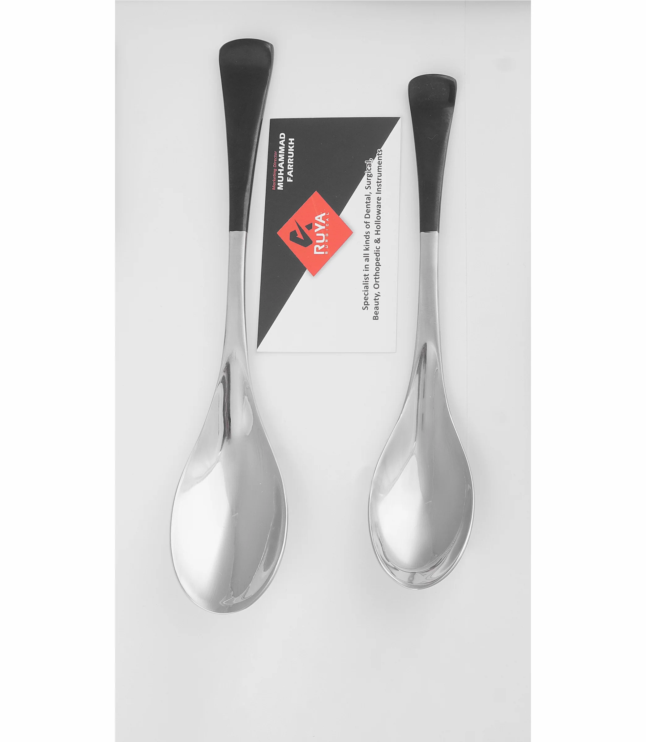 Chef Kitchen Cutlery Serving Signature Spoon For Rocher Serving & Saucing Stainless Steel Rice Spoon Set 02 Pieces ISO CE