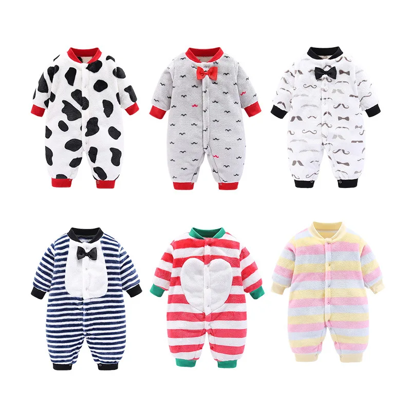 Baby Clothes Spring and Autumn Style Unisex Baby Rompers 0-24M Baby Jumpsuit Newborn Home Climbing Suit Winter Warm Wear