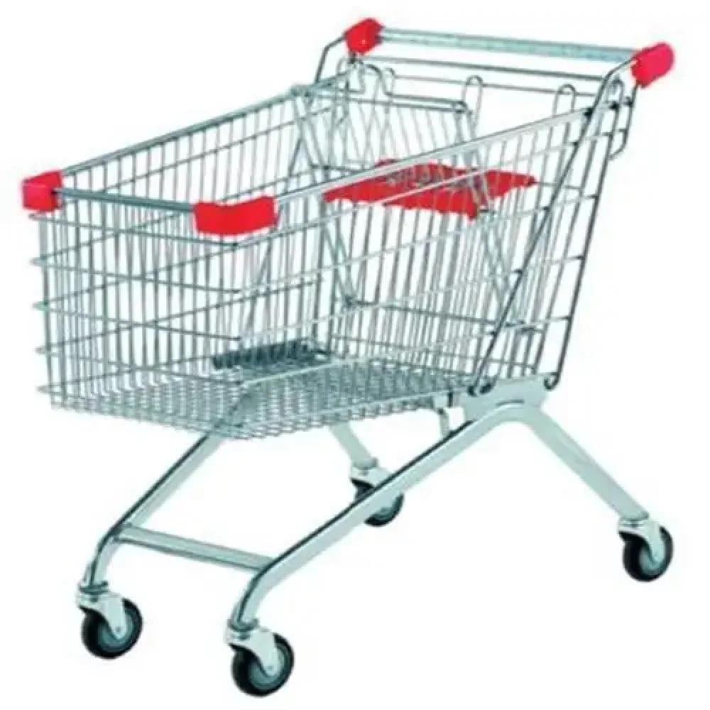 Hot Product good in quality Shopping Trolley(SPS-125E) Stainless Steel Hand Push Trolley For Sale 2023