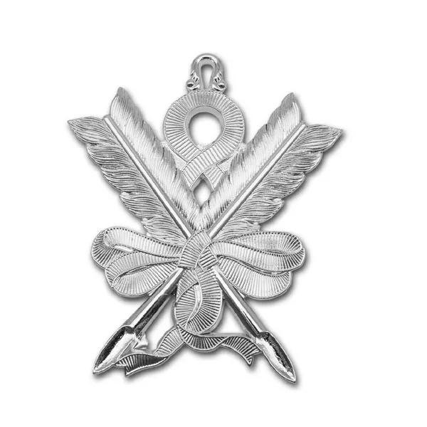 CRAFT LODGE OFFICERS COLLAR JEWEL SECRETARY SILVER PLATED Freemason Masonic Assistant Secretary Collar Jewel