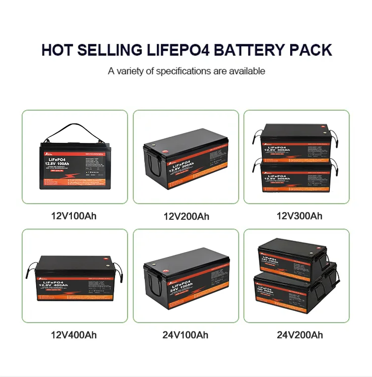 Customized 12V 24V LiFePO4 Battery 12 Volt 24 V 50ah 100ah 150ah 200ah 250ah 300ah 400ah Lithium Ion Battery Pack for RV Solar