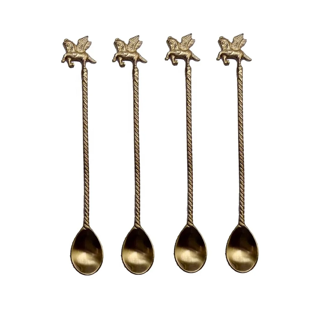Brass Cutlery Spoon Set of 4 New Design Metal Coffee Spoon In Wholesale Price New Cutlery Spoon In New Style Latest