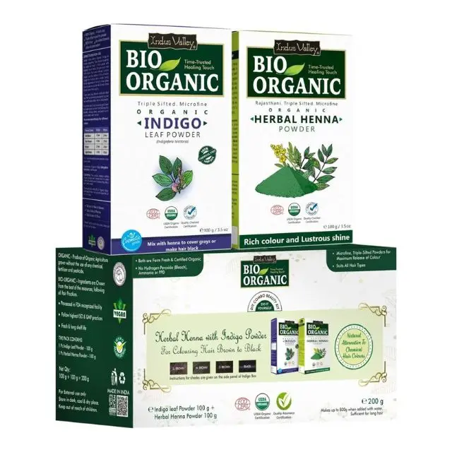 Bio Organic Herbal Natural Henna Indigo Powder Good Price Dyeing Hair Color 100gm Black Indigo Powder Private Label OEM