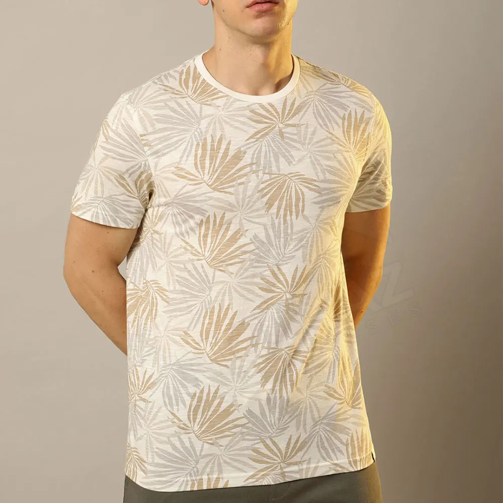 Wholesale Men Clothing Customized Logo Apparel Crew Neck T-Shirt Blank 100%Cotton Striped Design Gym Fitness Man T Shirts