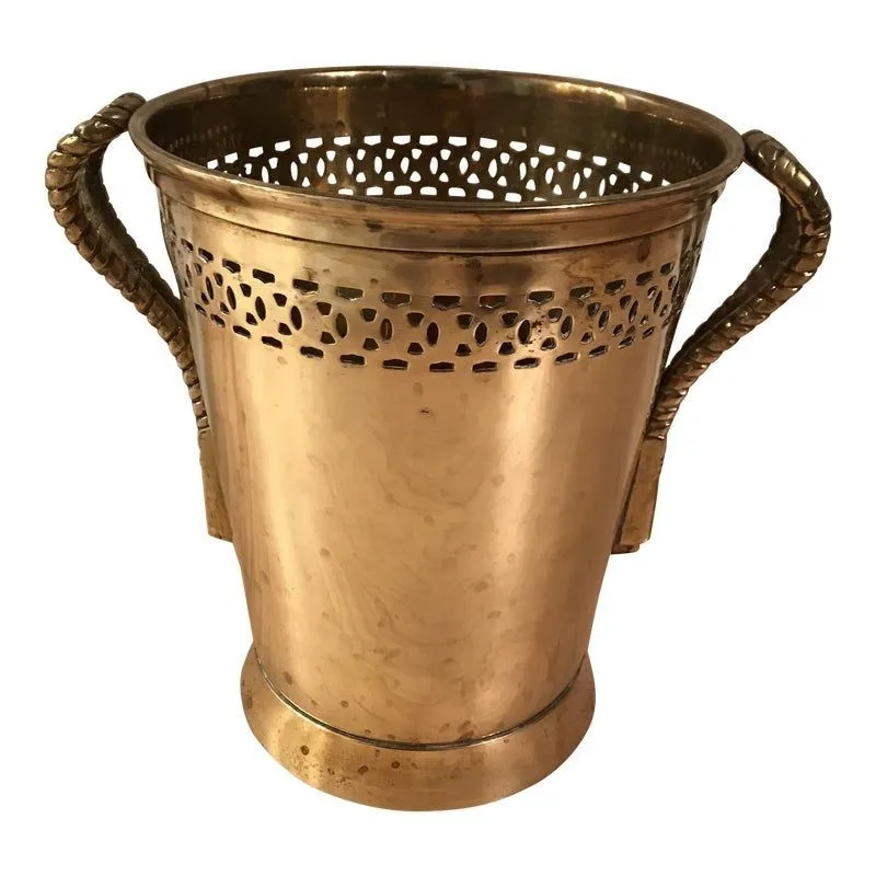 Metal Handicrafts Copper Bucket Balti for Serving Dishes Kitchenware & Tableware Brass Polished Finishing Round Shape For Drinks