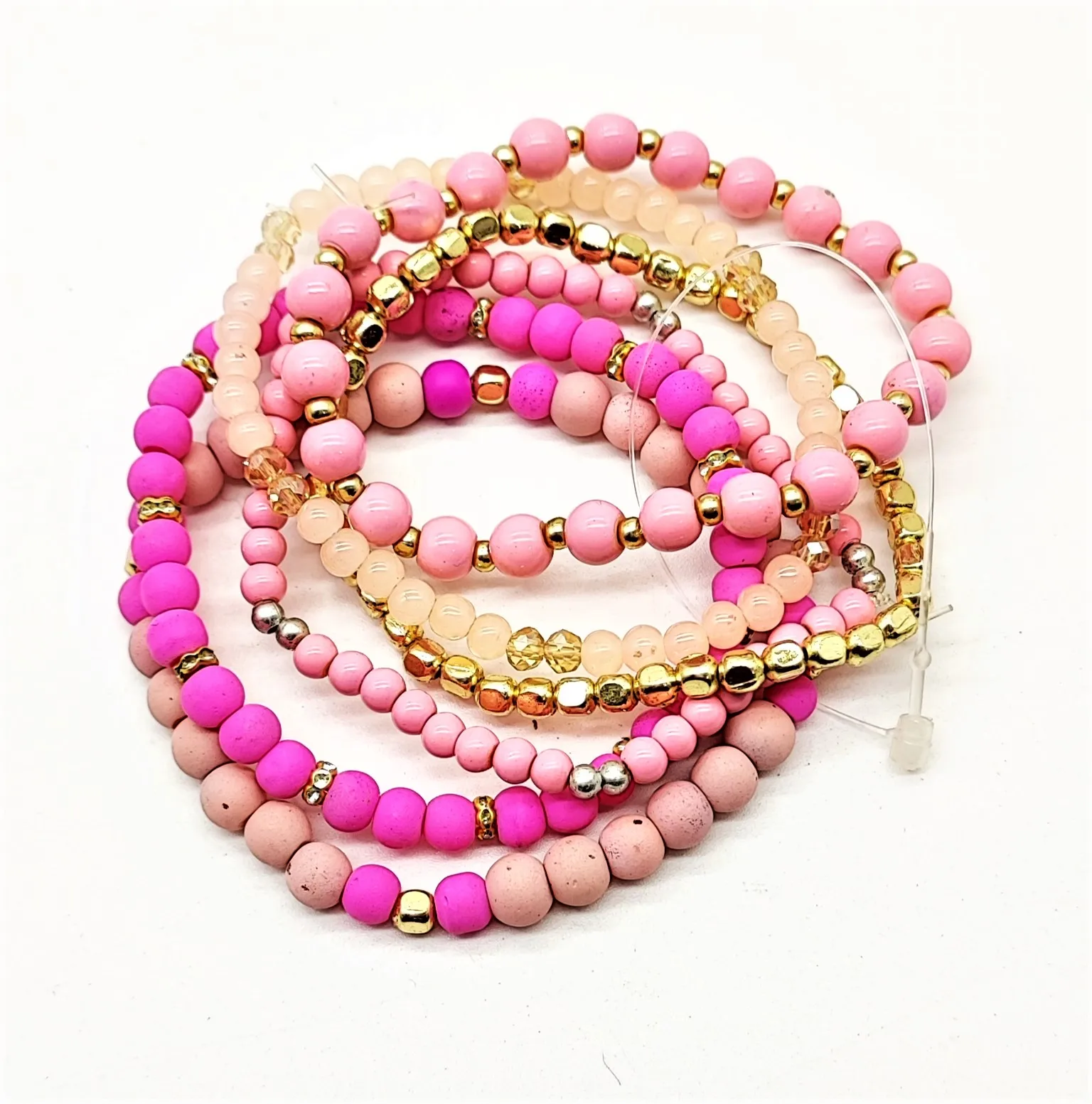 Bohemian fashion bead handmade set jewelry bracelet  6 Sets Bohemian Stackable Bead Bracelets for Women Stretch Multilayered