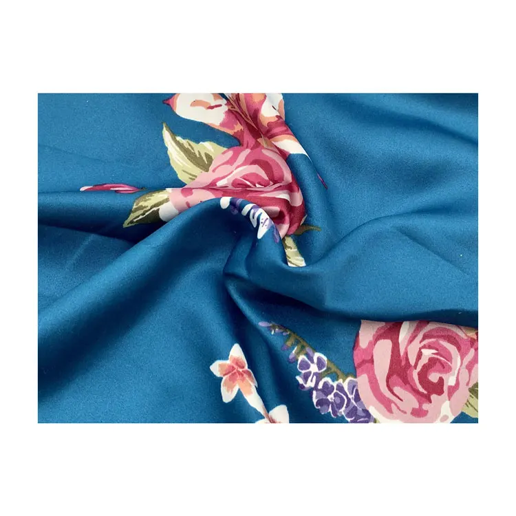 2022 New Arrival Woven Matte Twisted Satin Fabric 100% Polyester Fabric Printed Custom