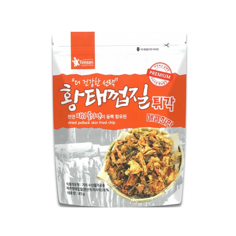 TAESAN Crispy Pollack Skin Snack Spicy Flavor