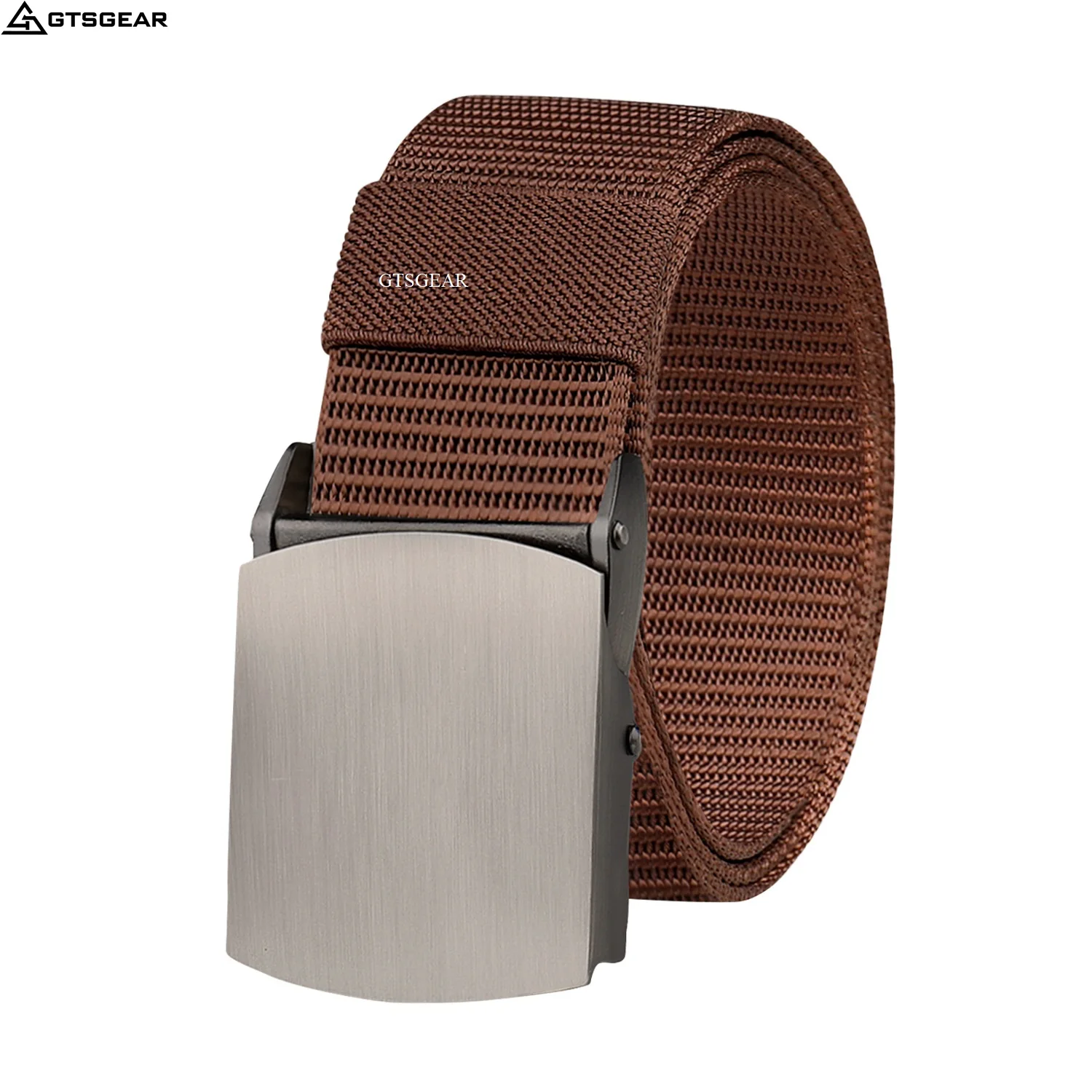 BL37 men simple canvas belts OUTDOOR SPORTS training smooth buckle tactical outdoor belt hiking riding