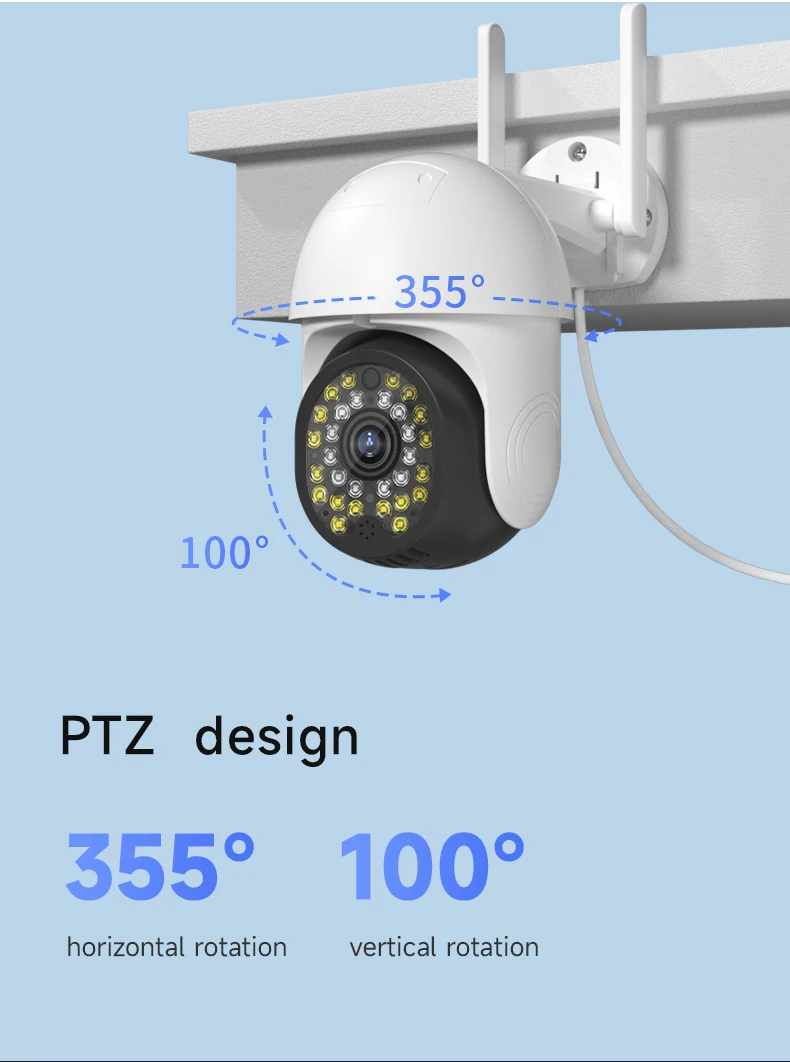 V380 P12 WiFi PTZ Camera Newly Released 2023 Security Wireless Outdoor 1080P High Resolution Realtime Preview CCTV Smart Home
