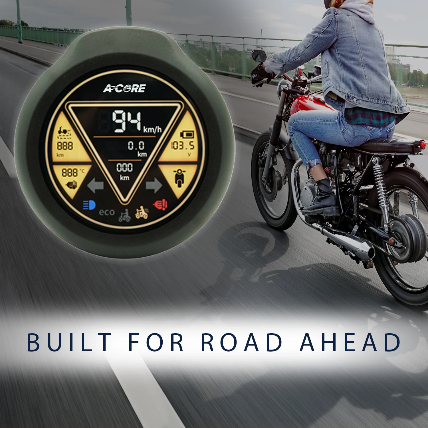 Multifunction LCD Motorcycle Scooter Speedometer Odometer Fuel Gauge