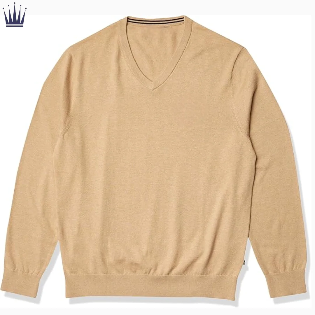Best Selling 2024 Winter Oversized V-Neck Breathable Sweater Men OEM Customizable Printed Design Knitted Wholesale Custom