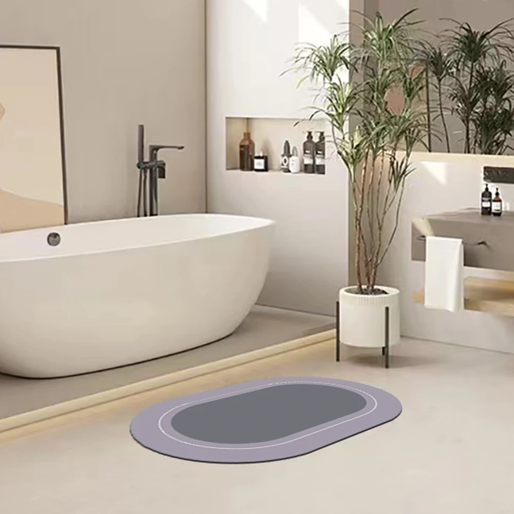 Custom 40x60cm Bathroom Diatom Mud Floor Mat Bath Mat Water Absorbent Rug Diatomite Bath Mat