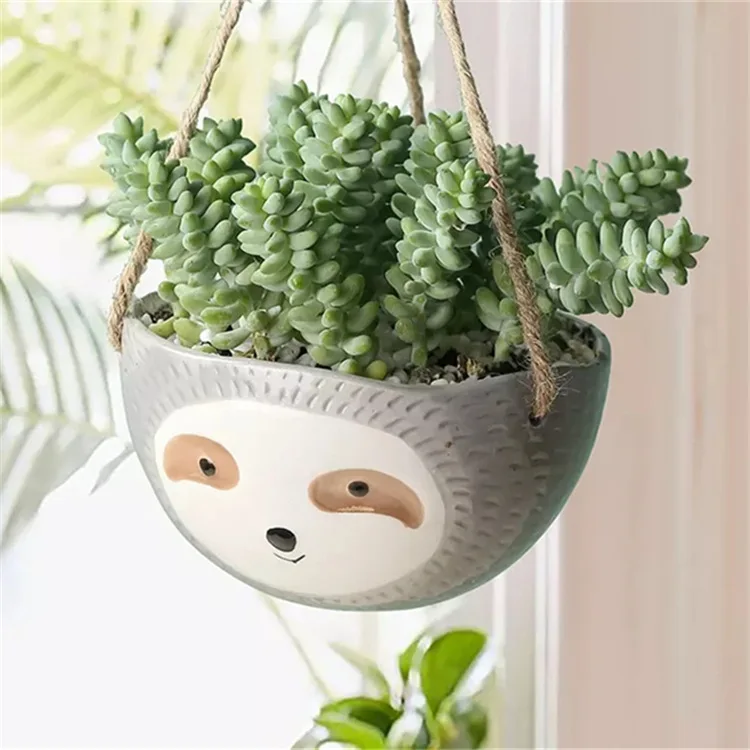hot selling hanging ceramic large diameter succulent pot special stone flower pot