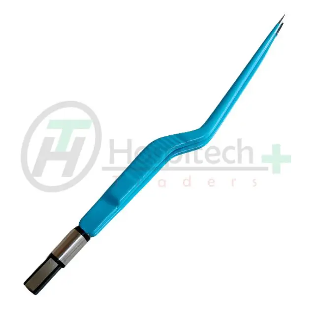Reusable Angled Bayonet Bipolar Forceps With Fine Tip / European Flat Plug Professional Electrosurgical Instruments