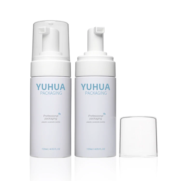 Eco Friendly Cosmetic Foam Containers 150ml 200ml Face Cleaner Empty Plastic White Frosted Foaming Bottle for Shampoo