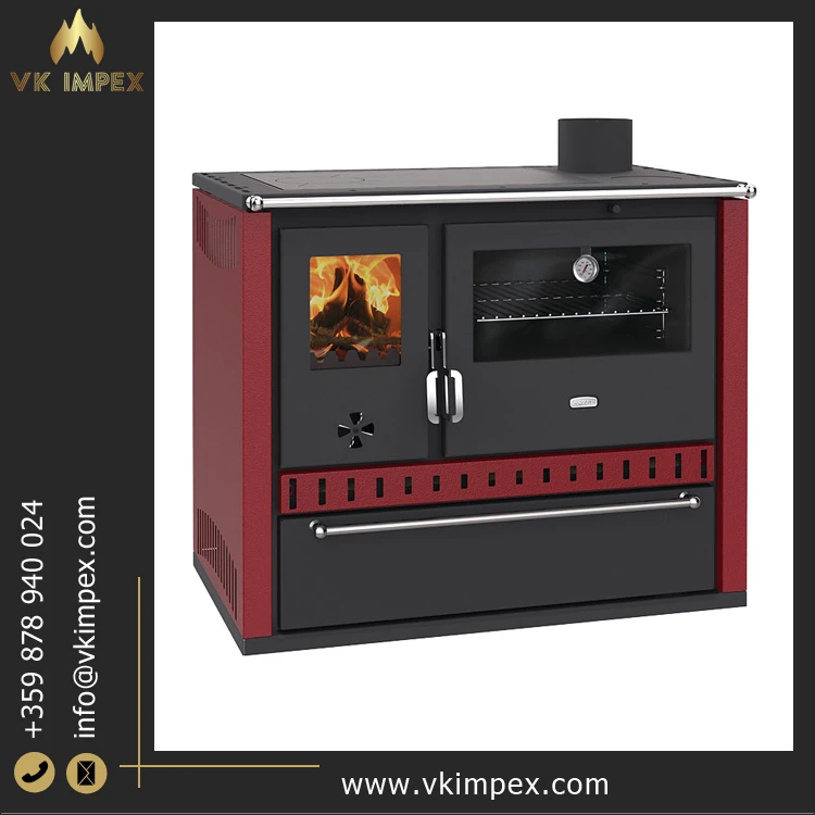 High Efficiency 15 kW Freestanding Wood-Burning Stove Modern Design for Hotel & Villa for Room Heating and Cooking in Bulgaria