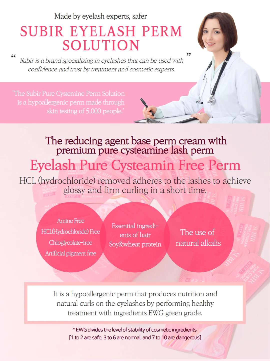 KOREA Pure Cysteamine Free HCL No Stimulus Eyelash Eyebrow Perming Lifting Kit Gmp Quality Iso22716 Certificate