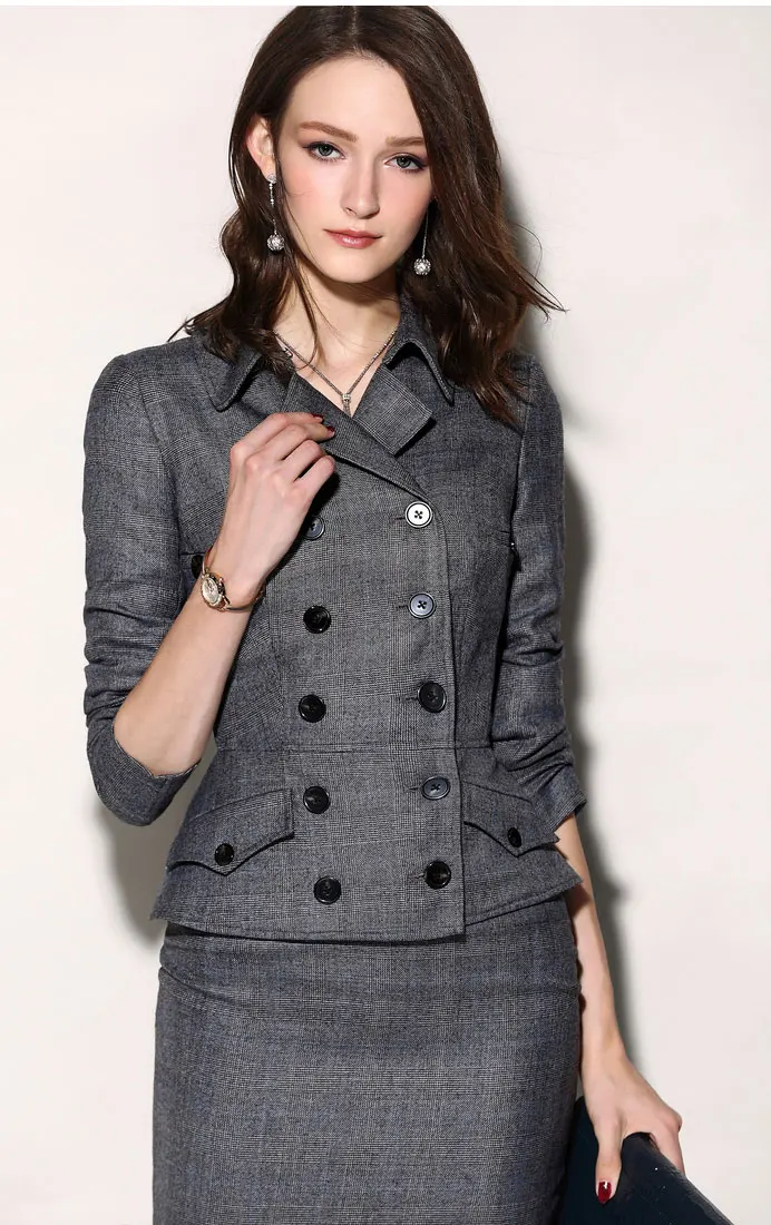 Top Cheap Poly/cotton Bulk Order Regular Midi High Quality Office Style Clothes For Girls Pleat Suits Set For Women