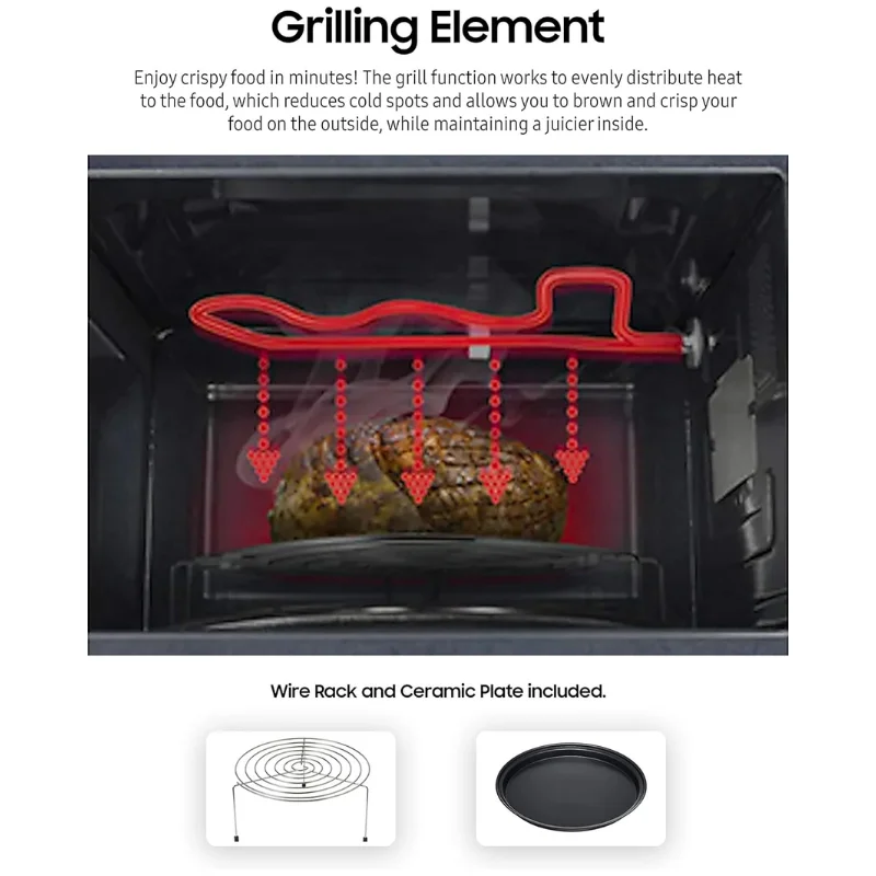 DEAL HOT 1.1 Cu Ft Countertop Microwave Oven Grilling Element Ceramic Enamel Interior Auto Cook Options 1000 Watt