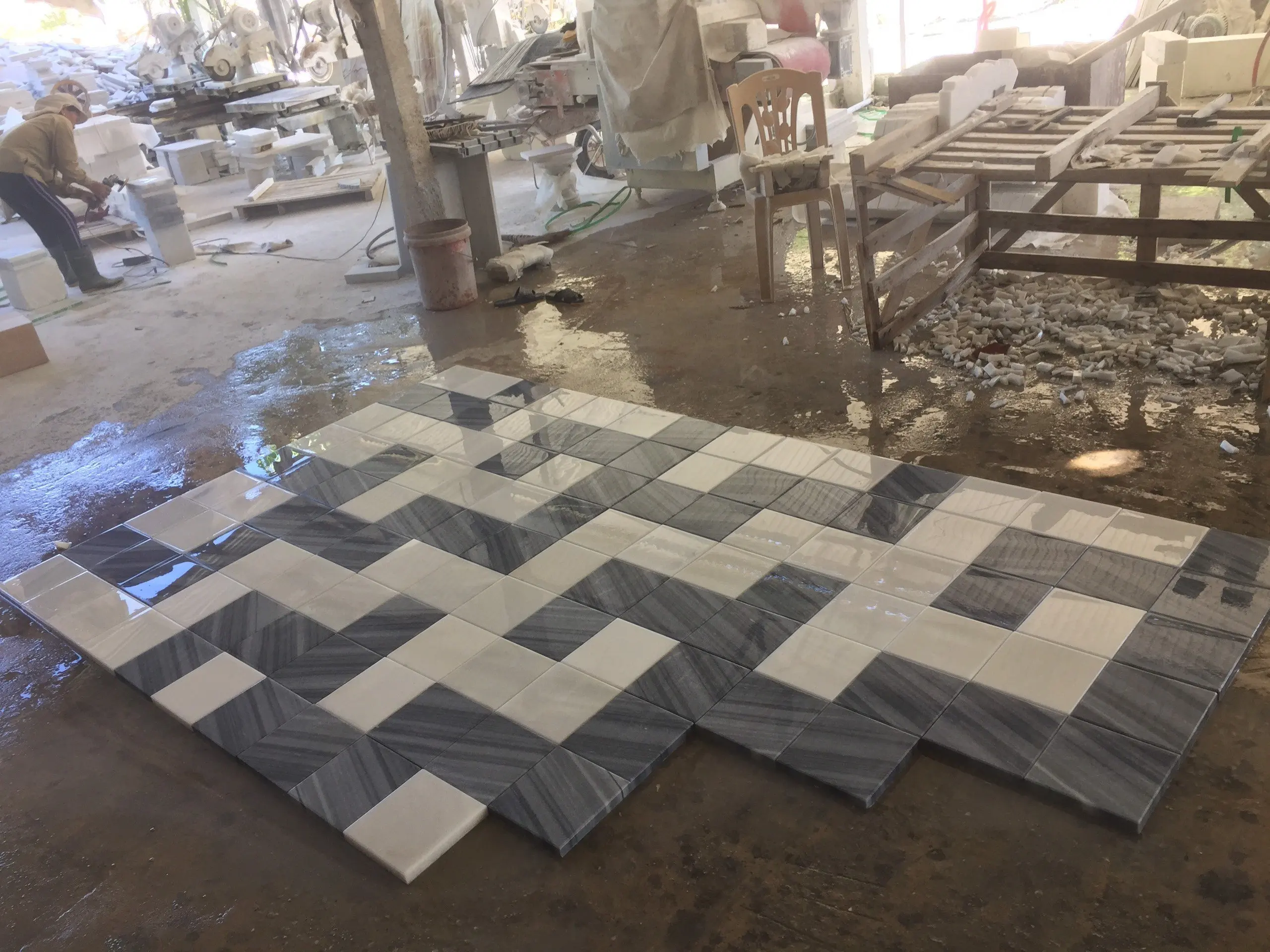 Vietnam style marble stone modern design for swimming pool 20x20x1 cm